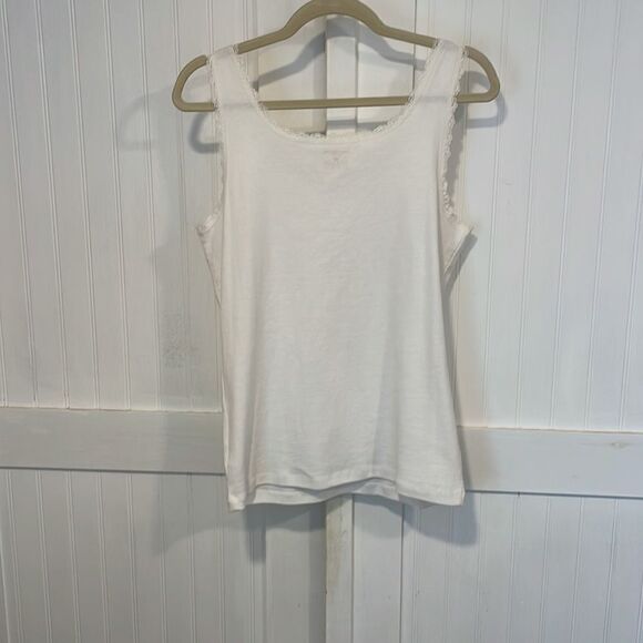 Jones New York Sport white tank top with lace size L - Picture 4 of 6